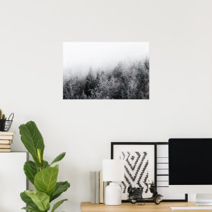 Affiche Brouillard sur forêt gelée