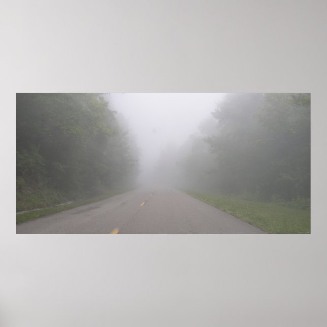 Affiche Brouillard sur la promenade Foothills, Tennessee (Devant)