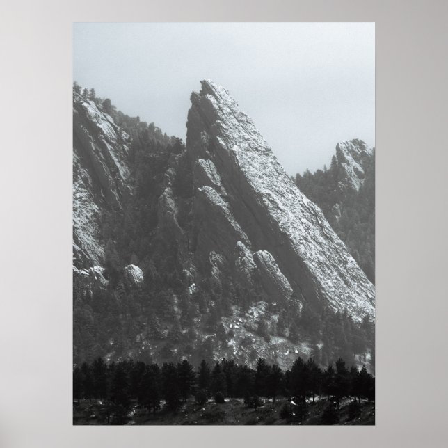 Affiche Brouillard sur les Flatirons de Boulder (Devant)