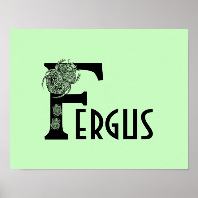 Affiche Brouille de lettre monogramme du scarabée de coule (Devant)