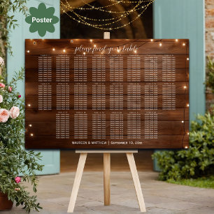 Affiche Brown Bois Éclairage 22 Tables Siège Mariage