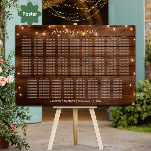 Affiche Brown Bois Éclairage 26 Tables Siège Mariage