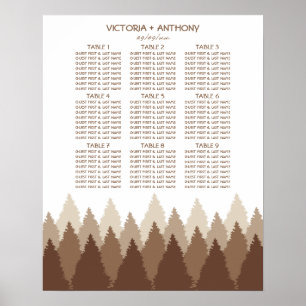 Affiche Brown Forest Range Woodland Mariage Seing Chart