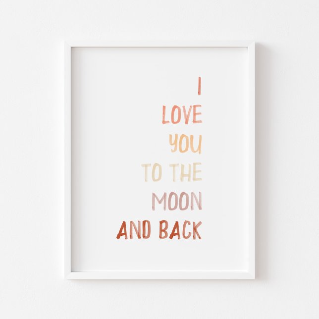 Affiche Brown Je t'aime sur la lune et l'imprimé arrière (Créateur téléchargé)