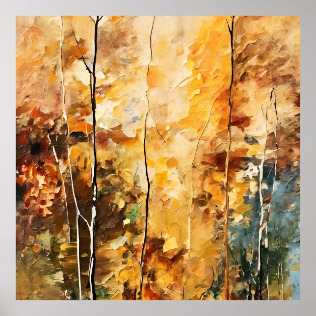 Affiche Brown Leaf Nature Serenity Art Abstrait (Devant)