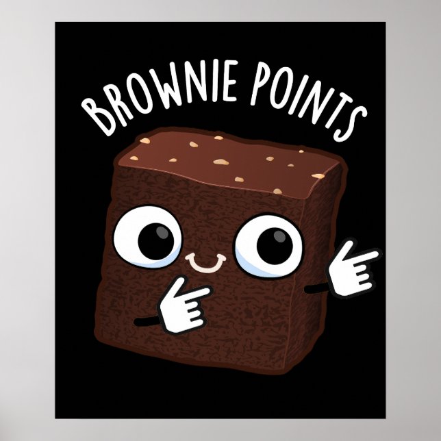 Affiche Brownie Points Funny Snack Pun Dark BG (Devant)