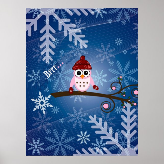 Affiche Brr... Chouette rose, (Devant)