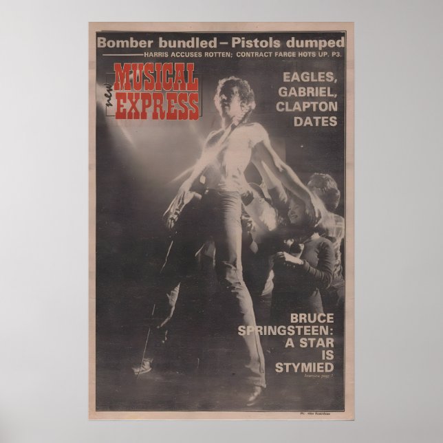 Affiche BRUCE SPRINGSTEEN - 1977 original NME (Devant)