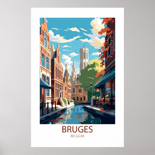 Affiche Bruges Belgique Les Lieux De Voyage Célèbres (Devant)