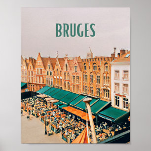 Affiche Bruges Belgique Photo Vintage
