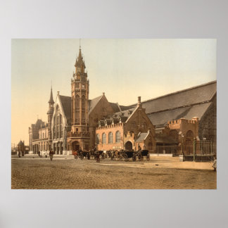 Affiche Bruges - la Station, Belgique