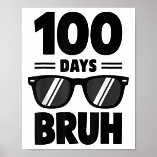 Affiche Bruh 100 Jours De Chemises Scolaires Garçons Enfan