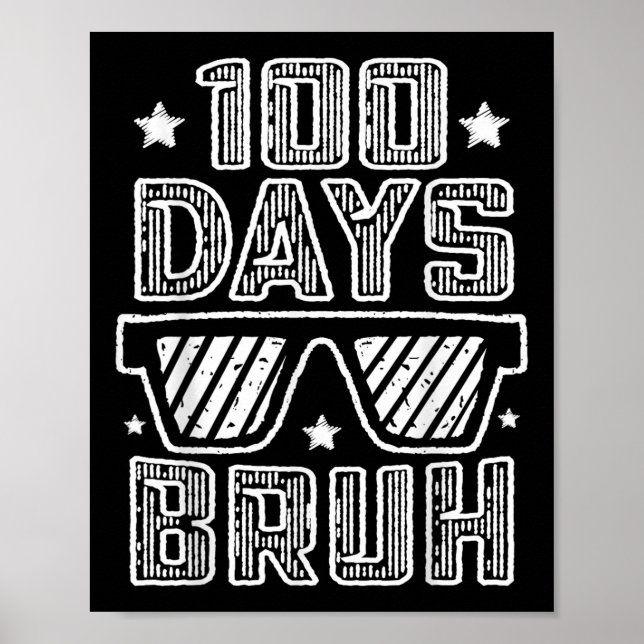 Affiche Bruh 100 Jours De L'École 100E Jour De L'École Sun (Devant)