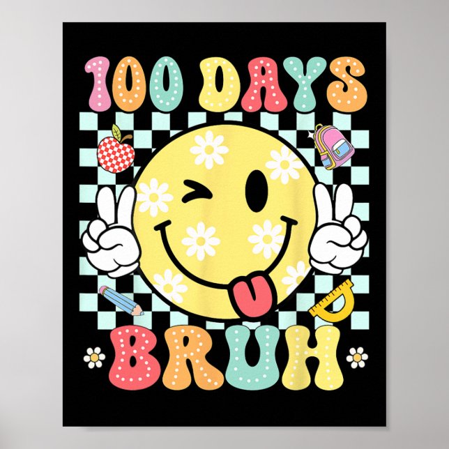 Affiche Bruh 100 Jours De Souris Funny Smile Face 100ème J (Devant)