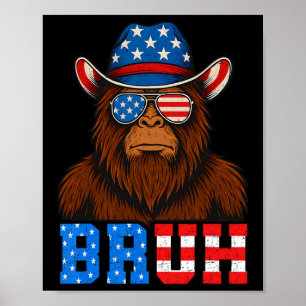 Affiche Bruh 4 juillet Garçons Enfants 4 Juillet Bigfoot
