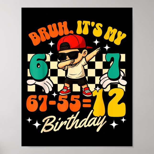 Affiche Bruh 67-5512 12e anniversaire garçon cool parti Da (Devant)