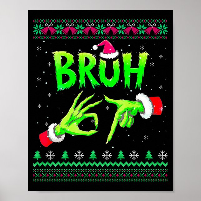 Affiche Bruh 67 Christmas Ugly Sweater Six Seven Meme 6 7  (Devant)