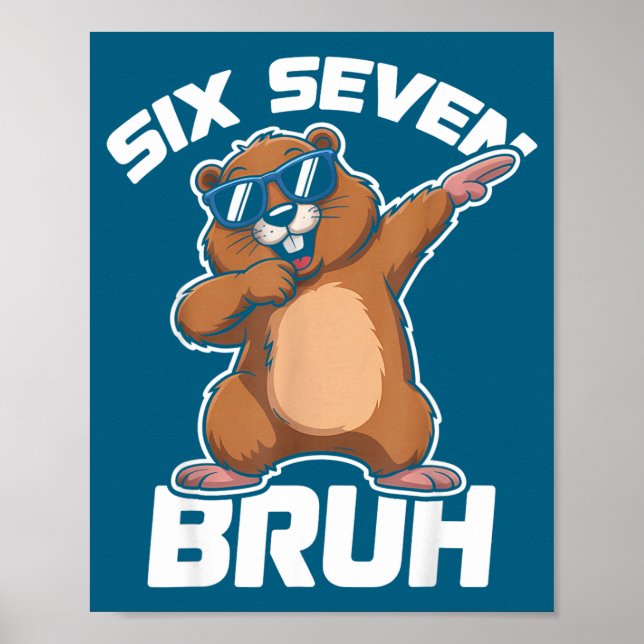 Affiche Bruh 67 Funny Groundhog 6-7 Meme Pyjamas Boys Girl (Devant)