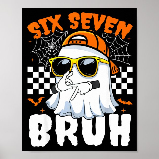 Affiche Bruh 67 Halloween drôle six sept mème brainrot (Devant)