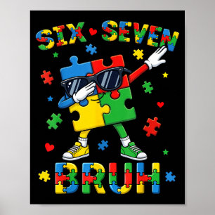 Affiche Bruh 67 sensibilisation à l'autisme puzzle dabbing