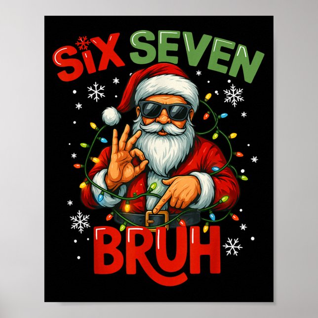 Affiche Bruh 6 7 Christmas 67 Santa Six Seven Christmas Bo (Devant)