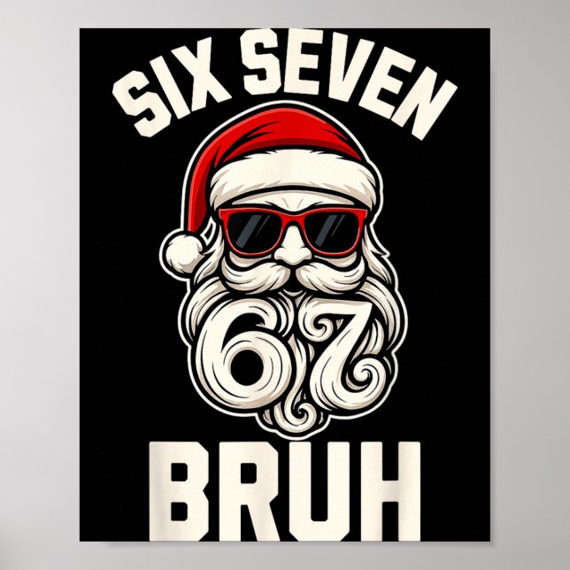 Affiche Bruh 6 7 Christmas 67 Santa Six Seven Christmas Bo (Devant)