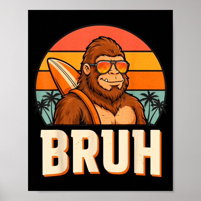 Affiche Bruh bigfoot mème graphique garçons hommes drôle s (Devant)