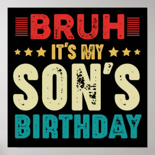 Affiche Bruh C'est l'anniversaire de mon fils Vintage drôl