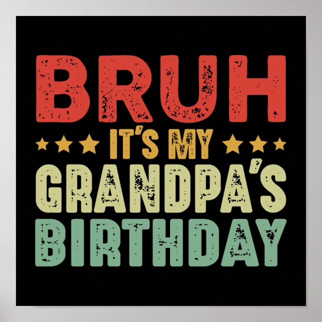Affiche Bruh C'est l'anniversaire de mon grand-père Amusan (Devant)