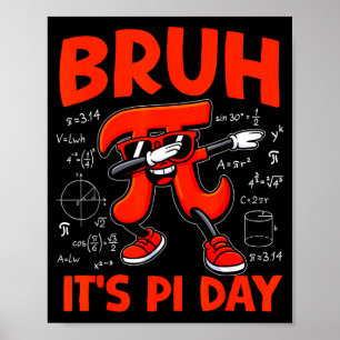 Affiche Bruh C'est le jour de Pi 3.14 Symbole Mathématique