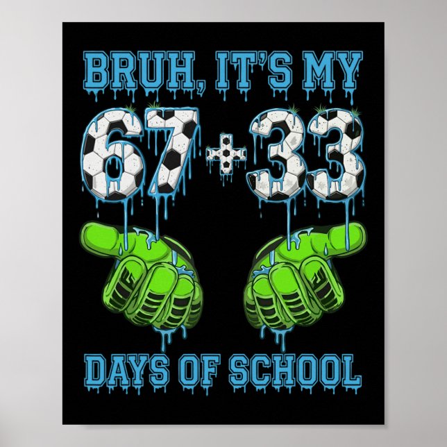 Affiche Bruh C'est Mes 67 33 Jours D'école Garçons De Foot (Devant)
