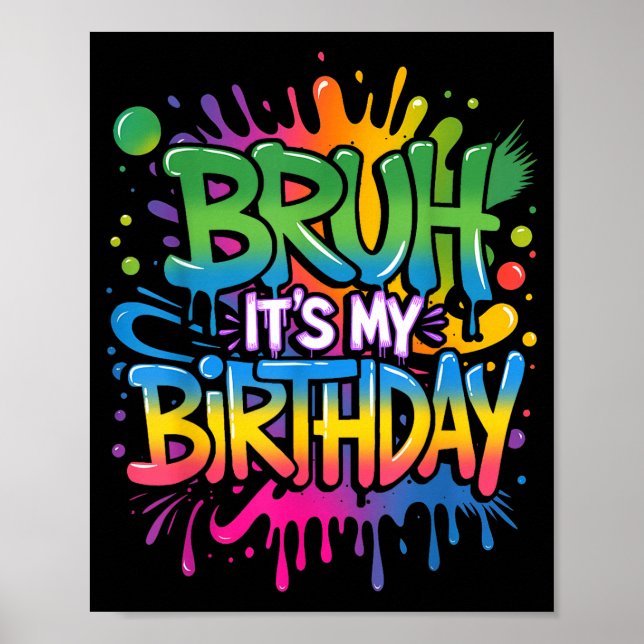 Affiche Bruh C'est Mon Anniversaire Drôle D'anniversaire G (Devant)