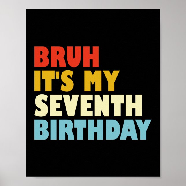 Affiche Bruh C'est mon septième anniversaire 7 ans fille g (Devant)