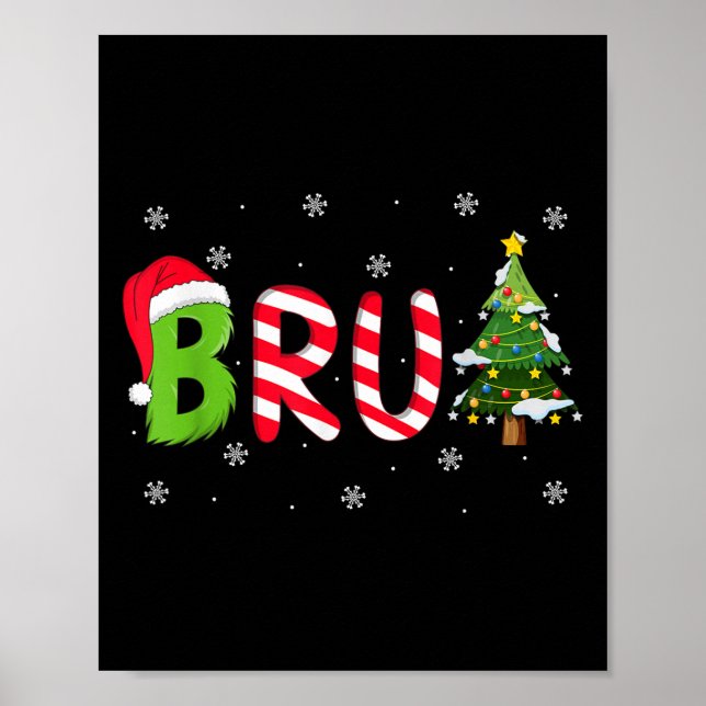 Affiche Bruh Christmas Saying Bro Funny Men Boys Bruh Meme (Devant)