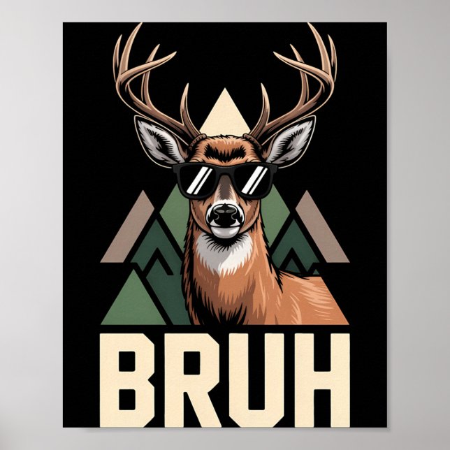 Affiche Bruh Deer Funny Deer Hunting Camo Hat Youth Kids S (Devant)
