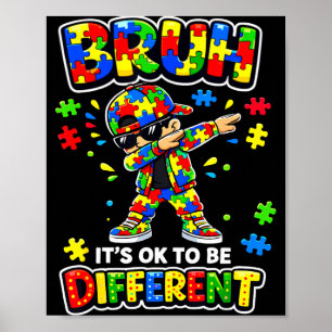 Affiche Bruh être différent puzzle dabbing autisme