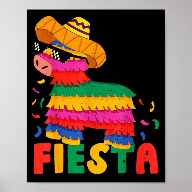 Affiche Bruh Faisons la Fête Cinco Mayo Pinata Drôle Mexic (Devant)