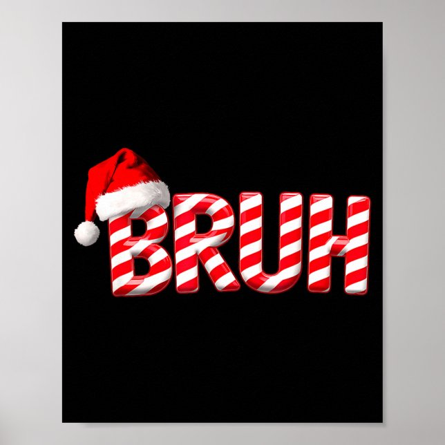 Affiche Bruh Funny Christmas Red Plaid Teens Boys Kids Xma (Devant)