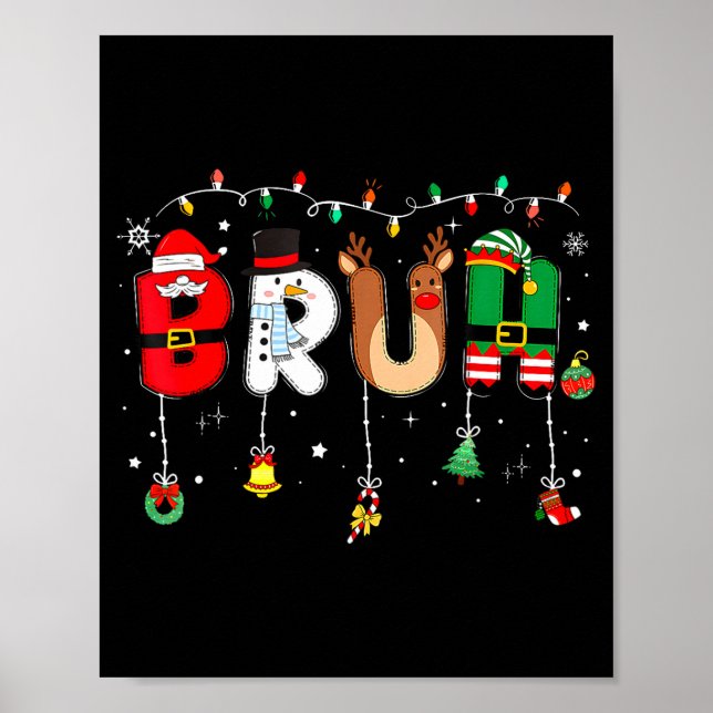 Affiche Bruh Funny Christmas Red Plaid Teens Boys Kids Xma (Devant)