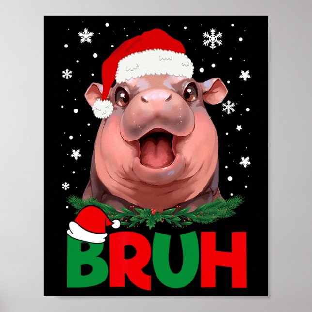 Affiche Bruh Funny Moo Deng Ados Garçons Enfants Noël Paja (Devant)