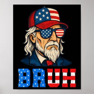 Affiche Bruh Funny Patriotique Oncle Sam 4 juillet Hommes