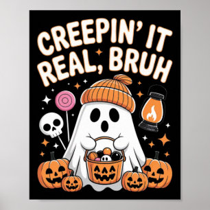 Affiche Bruh Ghost Halloween mignon Ghost Trump Ou Treat K