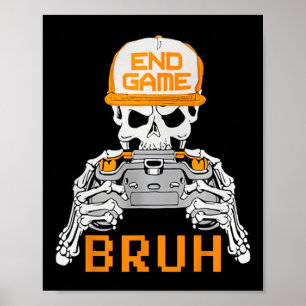 Affiche Bruh Halloween Garçons Enfants Gamer Hommes Squele