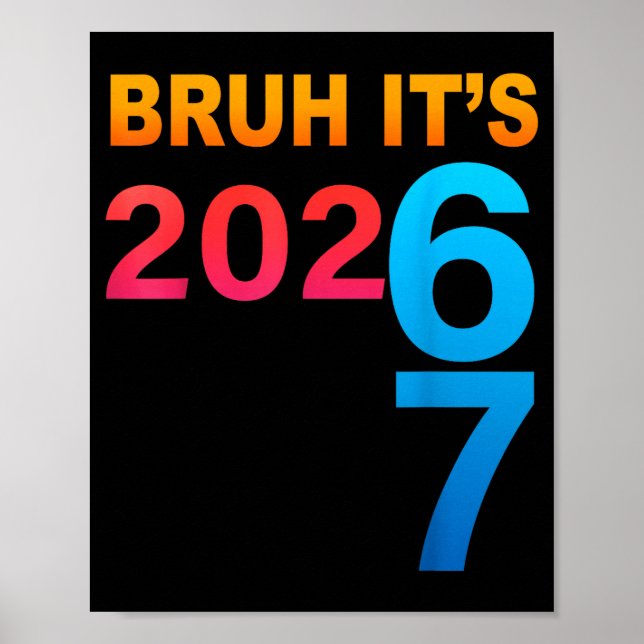 Affiche Bruh It's 202 67 Meme Six Seven 67 New Year 202 67 (Devant)