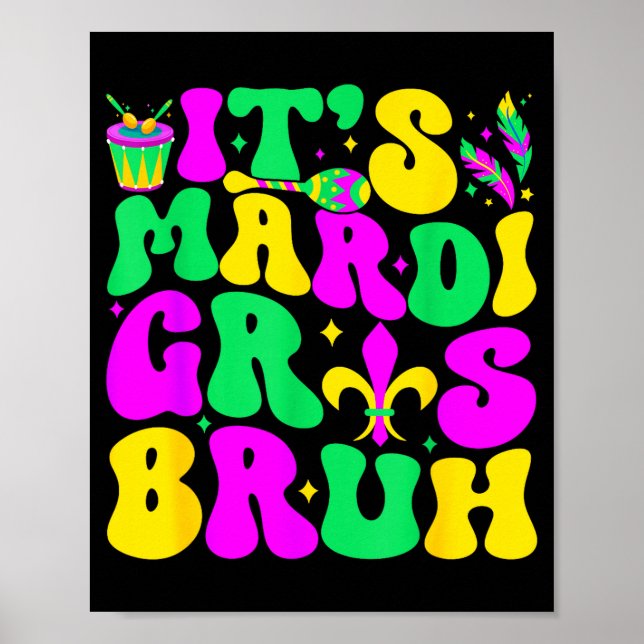 Affiche Bruh Mardi Gras Teens Boys Kids Mardi Gras _1  (Devant)