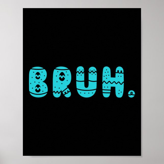 Affiche Bruh Mème Pâques Jour Funny Bunny Oeufs Ados Garço (Devant)