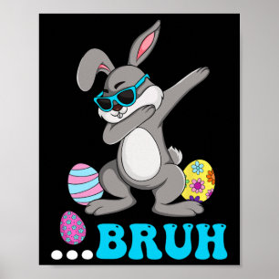Affiche Bruh Meme Pâques Lapin Œufs Adolescents Garçons En