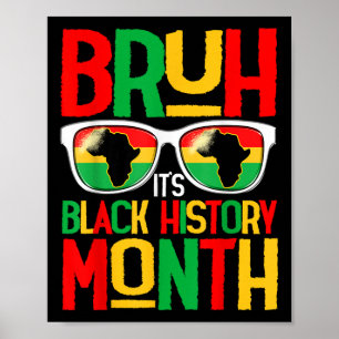 Affiche Bruh Noir Histoire Mois Enfant Garçon Hommes Afric