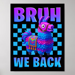 Affiche Bruh Nous Ck Lama Piñata Joueurs Garçons Fille Éco