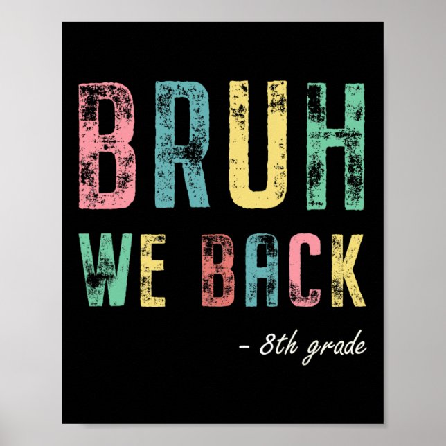 Affiche Bruh on est de retour 8e année premier jour d'écol (Devant)